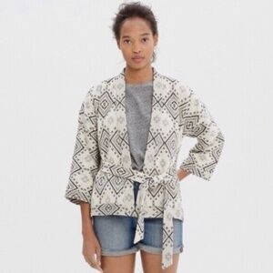 Madewell Black and Cream Patterned Jacket